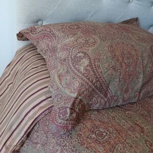 Lauren Ralph Lauren Paisley Queen/Full Reversible Comforter Set 100% Cotton 3pc